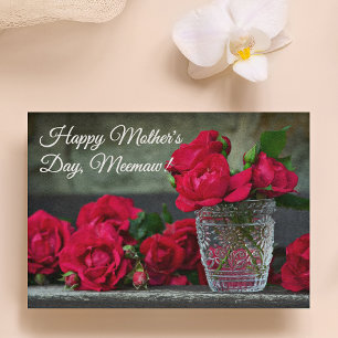 To Any Recipient, Vibrant Red Roses Mothers Day Holiday Card