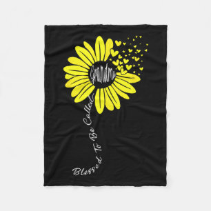 To Be Called Grandma Mothers Day Sunflower Family  Fleece Blanket