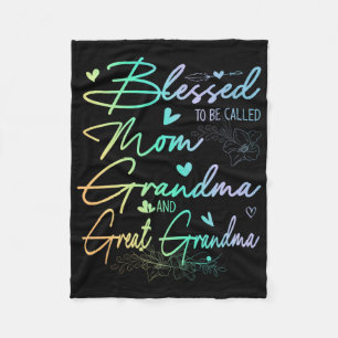 To Be Called Mum Grandma And Great Grandma Floral  Fleece Blanket