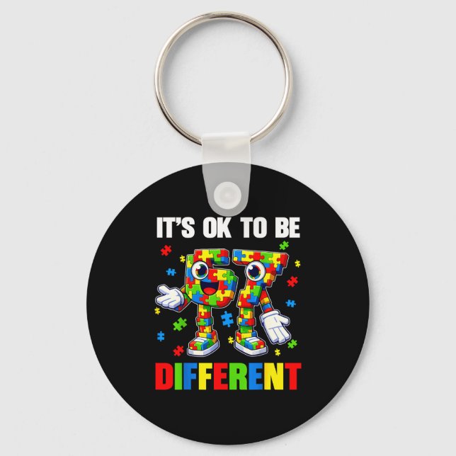 To be different 67 six seven puzzle autism key ring (Front)