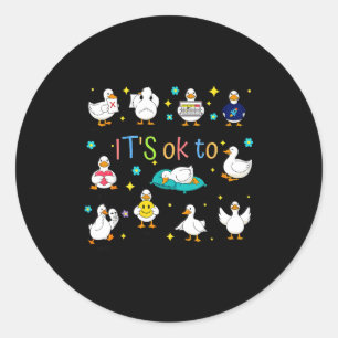 To be different autism goose special education classic round sticker