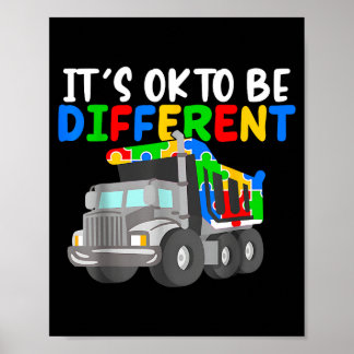 To be different autism kids garbage truck boys poster