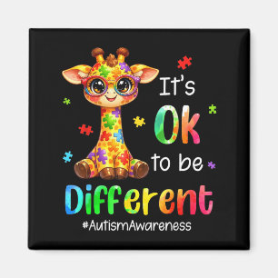 to Be Different Cute Giraffe Animal Autism Magnet
