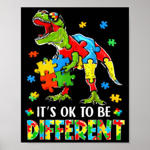 to Be Different Dinosaur Autism Awareness Kids Poster