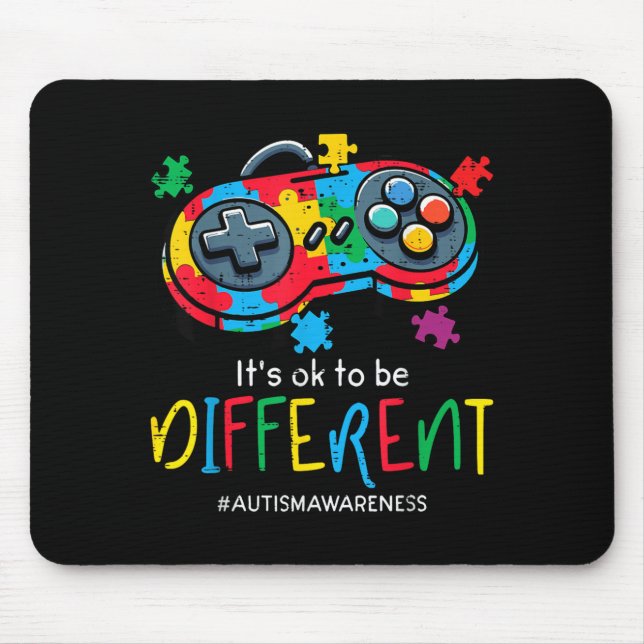 to Be Different Gaming Controller Autism Men Boy Mouse Pad (Front)