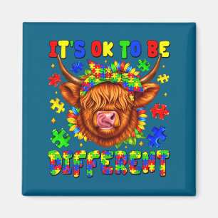To be different highland cow puzzle autism magnet
