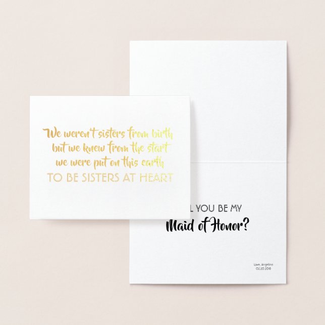 To Be Sisters - Sweet Bridesmaid Proposal Foil Card (Display)