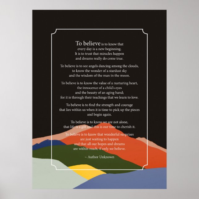 To Believe Poster (Front)