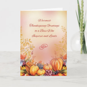 To Boss Thanksgiving Bountiful Appreciation Card