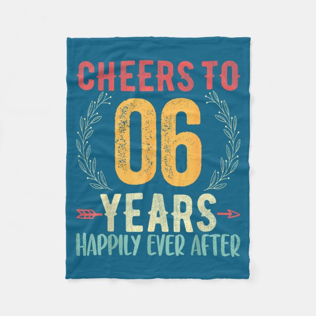 To Cheers 6 6th Wedding Anniversary Fleece Blanket (Front)