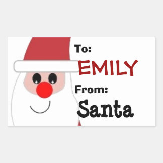 To Child From SANTA Gift Label Red and White V5A