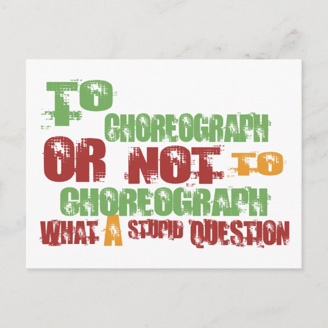To Choreograph Postcard (Front)