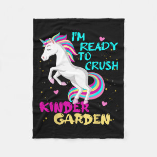 To Crush Kindergarten Unicorn First Day Of School Fleece Blanket