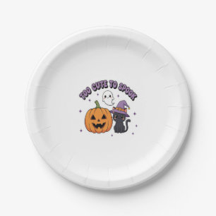 To Cute to Spook Halloween Paper Plate