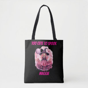 To Cute To Spook Witch Personalised Halloween Tote Bag