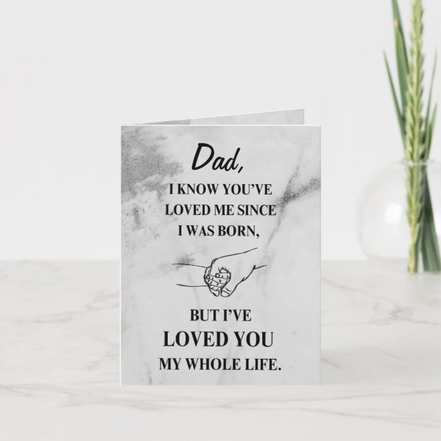 To Dad From Daughter or Son Black Grey Modern Holiday Card (Front)