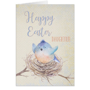 To Daughter, Happy Easter Blue Bird in Nest