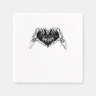 To Death Skeleton Hand Heart Classic Design Napkin