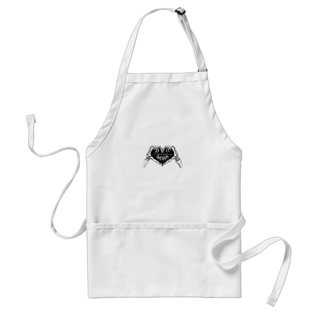 To Death Skeleton Hand Heart Classic Design Standard Apron (Front)