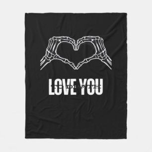 To Death Skeleton Heart Hands Classic Look Fleece Blanket