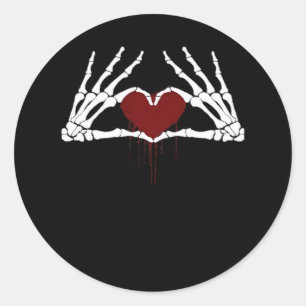 To Death - Skeleton Heart Hands Classic Round Sticker