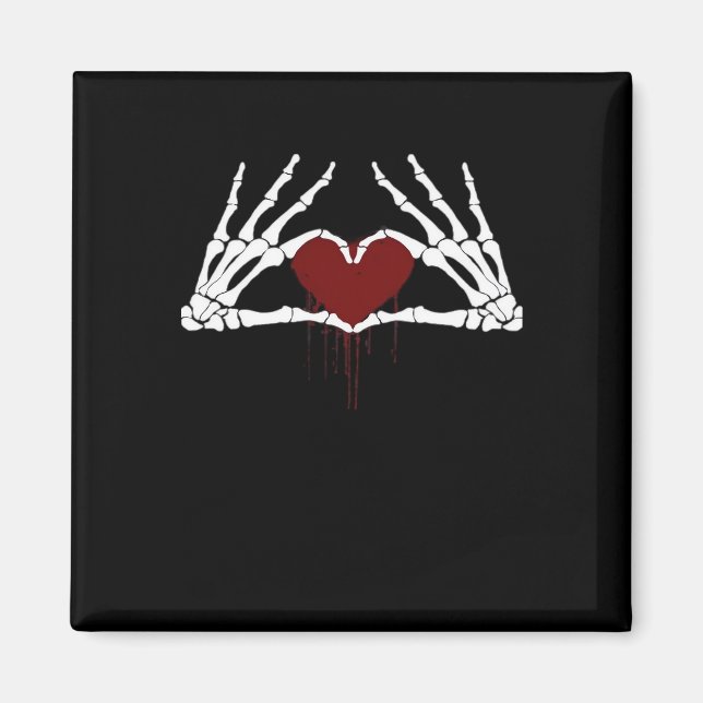 To Death  - Skeleton Heart Hands Magnet (Front)