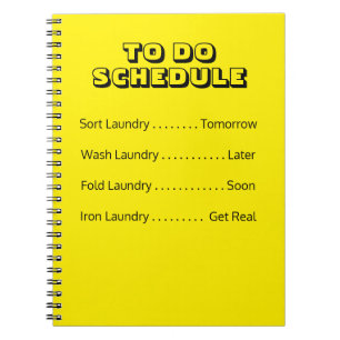 To Do Laundry Schedule Notebook