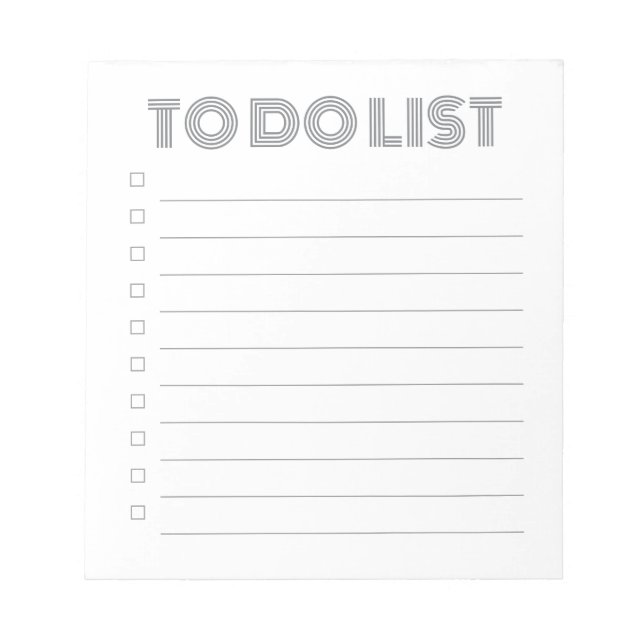 To Do List - 40 Page Notepad (Front)