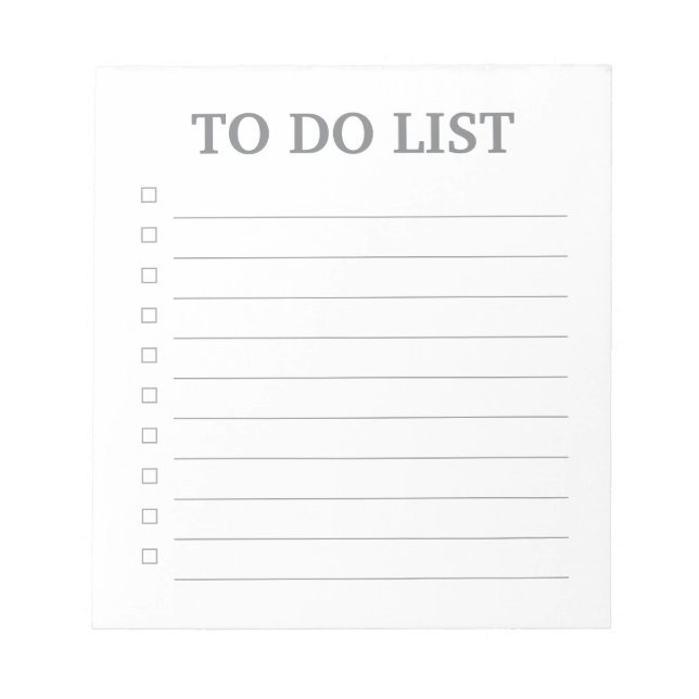 To Do List - 40 Page Notepad (Front)
