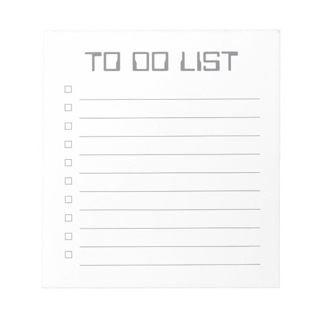 To Do List - 40 Page Notepad (Front)
