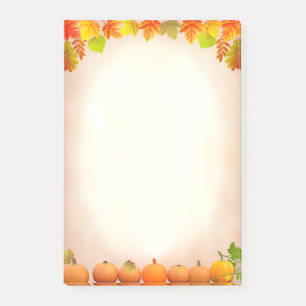 To Do List, Autumn Leaves & Pumpkins on Scroll Post-it Notes