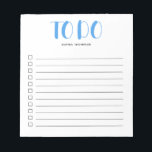 To Do List Bold Script Blue Notepad<br><div class="desc">Simple To Do List with your name and bold script.</div>