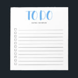 To Do List Bold Script Blue Notepad<br><div class="desc">Simple To Do List with your name and bold script.</div>