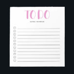To Do List Bold Script Pink Notepad<br><div class="desc">Simple To Do List with your name and bold script.</div>