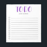 To Do List Bold Script Purple Notepad<br><div class="desc">Simple To Do List with your name and bold script.</div>