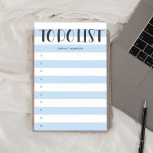 To Do List Bold Script Stripes Blue Notes