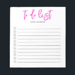To Do List Brush Script Pink Notepad<br><div class="desc">Simple To Do List with your name and brush script.</div>