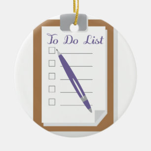 To Do List Ceramic Tree Decoration