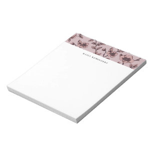 To Do List Dusty Mauve Elegant Floral Pattern  Notepad