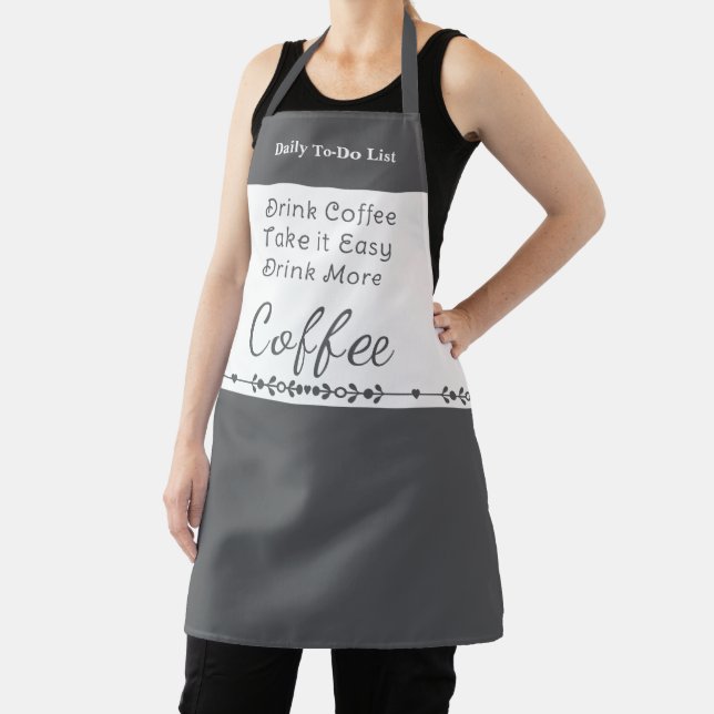 To do list for coffee lovers white grey apron (Insitu)