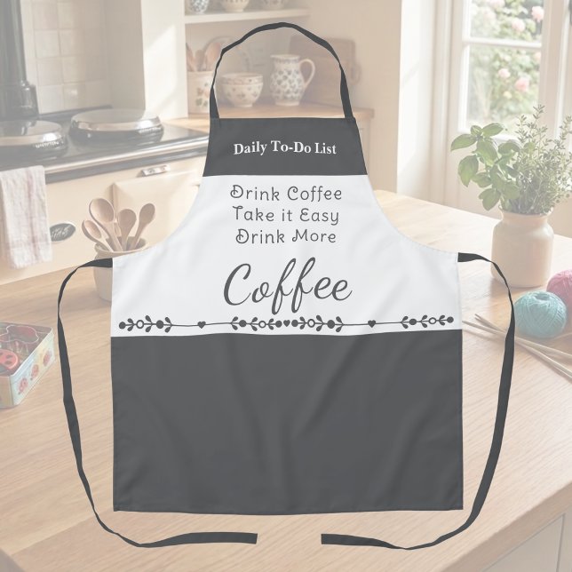 To do list for coffee lovers white grey apron (Creator Uploaded)