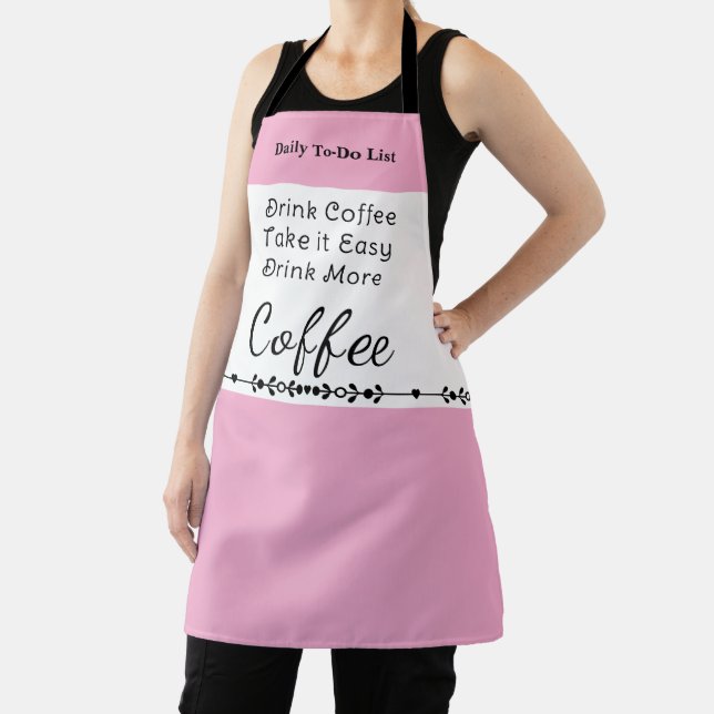To do list for coffee lovers white pink apron (Insitu)