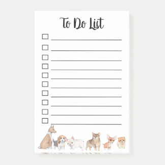 To Do List for the Dog Theme Post-it Notes