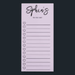 To Do List Hearts Brush Script Purple Magnetic Notepad<br><div class="desc">Simple To Do List features name in brush script.</div>