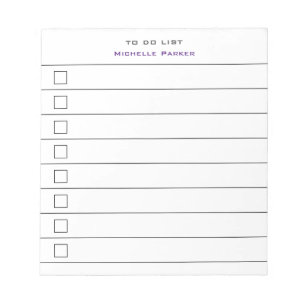 TO DO LIST Minimalist Modern Lined Check Boxes Notepad
