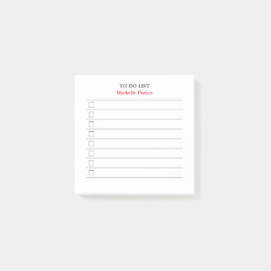 TO DO LIST Minimalist Modern Lined Check Boxes Post-it Notes