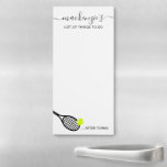 To Do List Personalised After Tennis Magnetic Notepad<br><div class="desc">Personalised magnetic fridge notepad with a simple cute tennis racket graphic and custom name or text in a feminine girly and modern pretty script font monogram and "list of things to do ... after tennis" funny text. Any tennis player would love an elegant and modern useful tennis-themed stationery office accessory...</div>