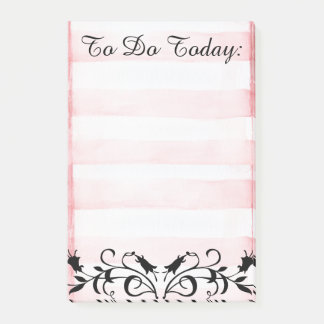 To Do List Pin Stripes & Floral Design Post-it Notes