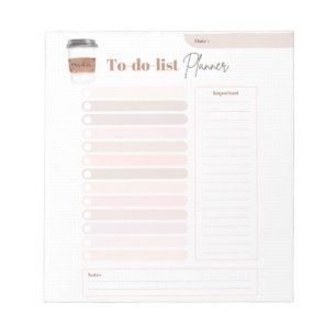 To Do List Planner Coffee Lovers Tear Away Notepad