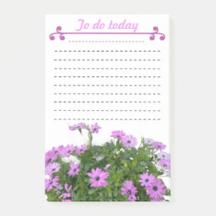To do list - purple flowers post-it notes